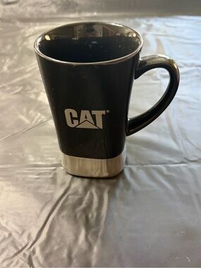 Cat Caterpillar Heavy Equipment Tractor Black Ceramic Coffee Mug Cup